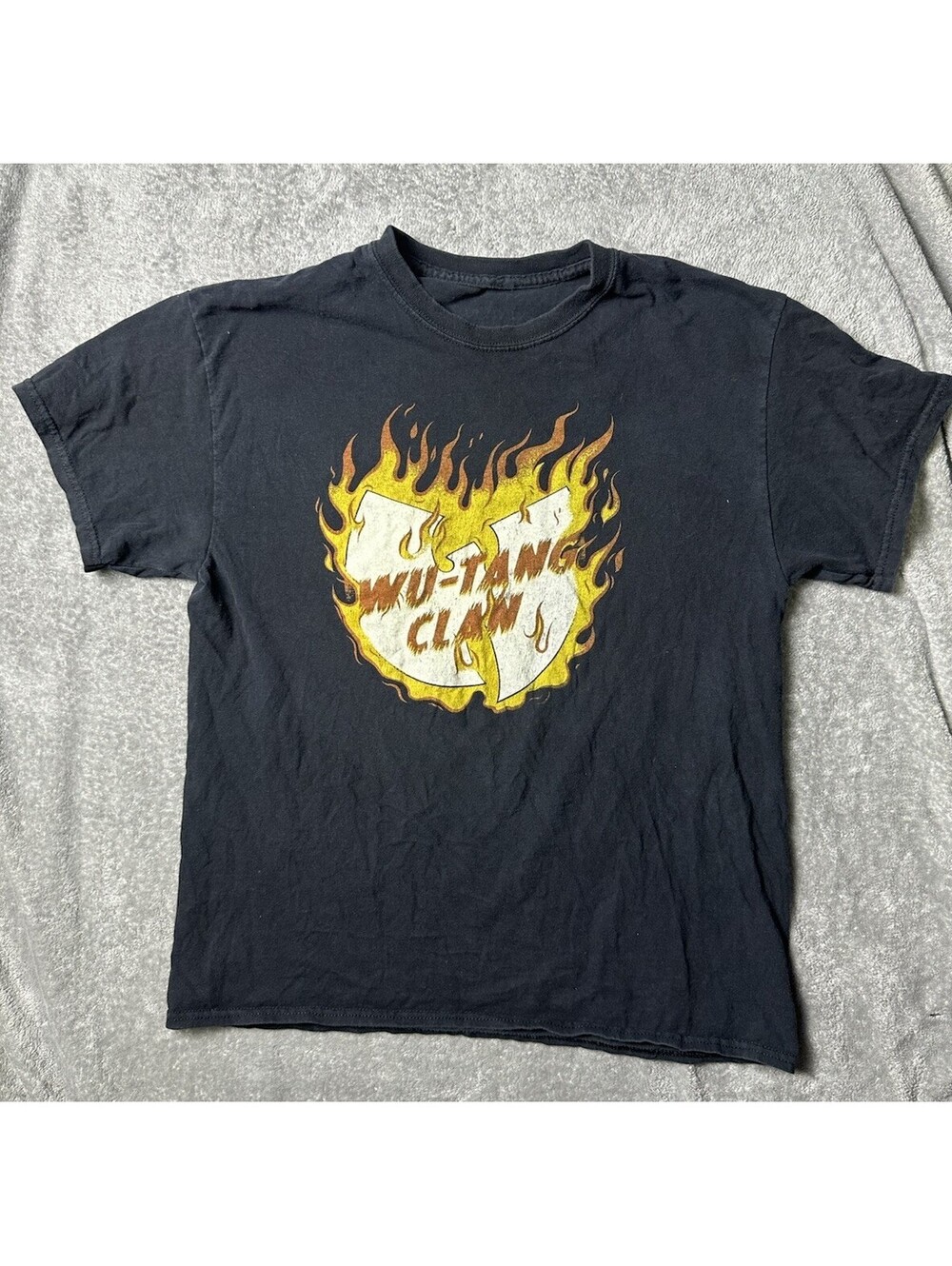 Wu-Tang Clan Fire Logo Graphic Shirt Large Black Rap Hip Hop Tee